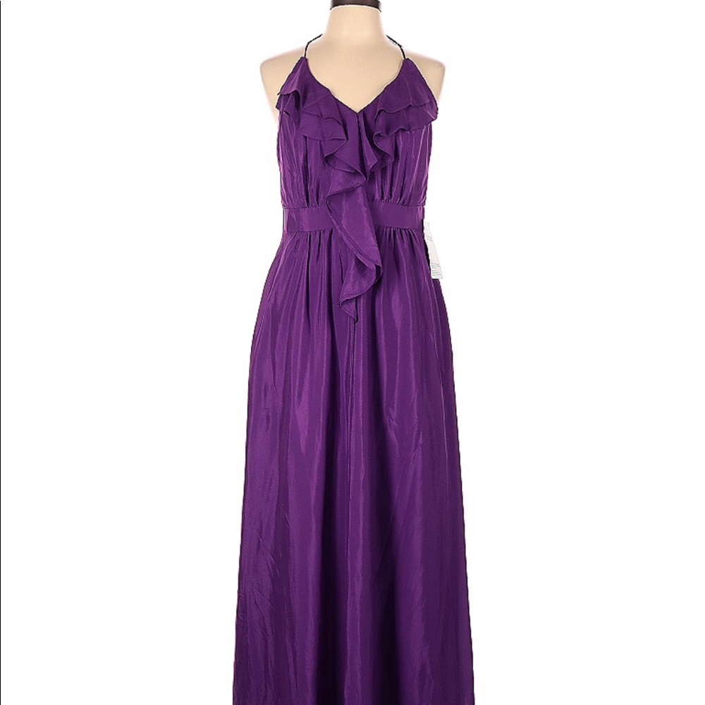 BCBG Purple Halter Plunge Maxi Dress NWT